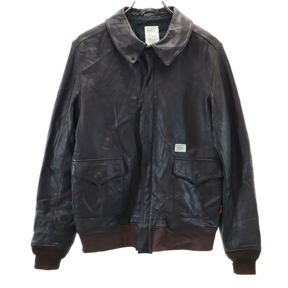 ダブルタップス 長袖 シープスキン レザージャケット ブラウン系 WTAPS 