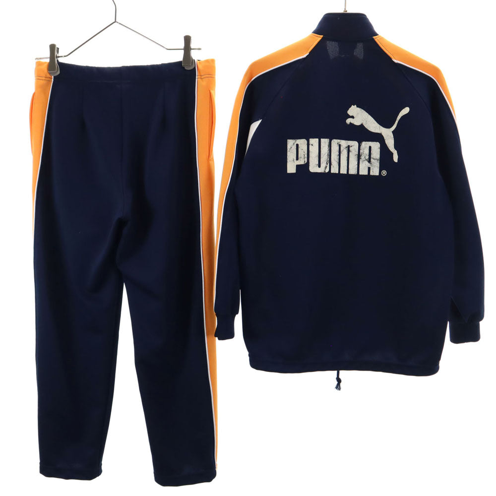 PUMA プーマ 90s 未使用 日本製 オールド ヒットユニオン製 デッドストック トラックジャケット 上下 セットアップ 140 ネイビー ジャージ キッズ