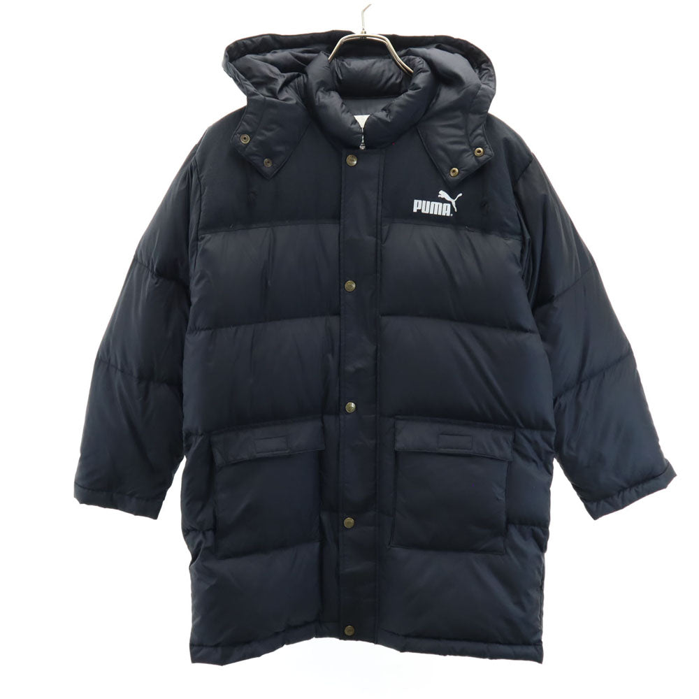 PUMA プーマ 90s オールド ヒットユニオン製 長袖 ダウンジャケット ブラック系 フード キッズ
