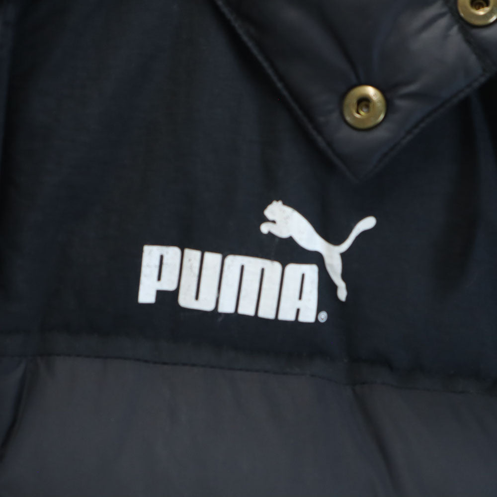 PUMA プーマ 90s オールド ヒットユニオン製 長袖 ダウンジャケット ブラック系 フード キッズ