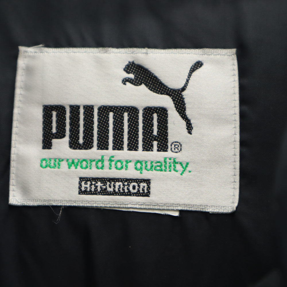 PUMA プーマ 90s オールド ヒットユニオン製 長袖 ダウンジャケット ブラック系 フード キッズ