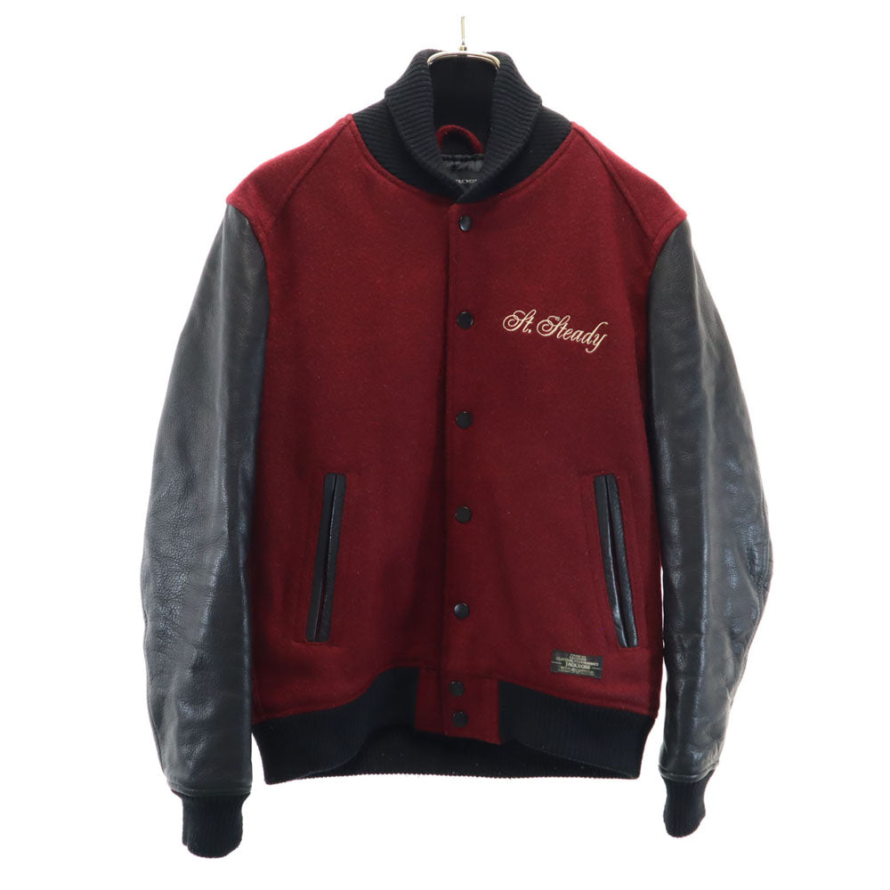 JACKROSE ジャックローズ ウールブレンド 長袖 ジャケット 3 ワインレッド 袖レザー メンズ