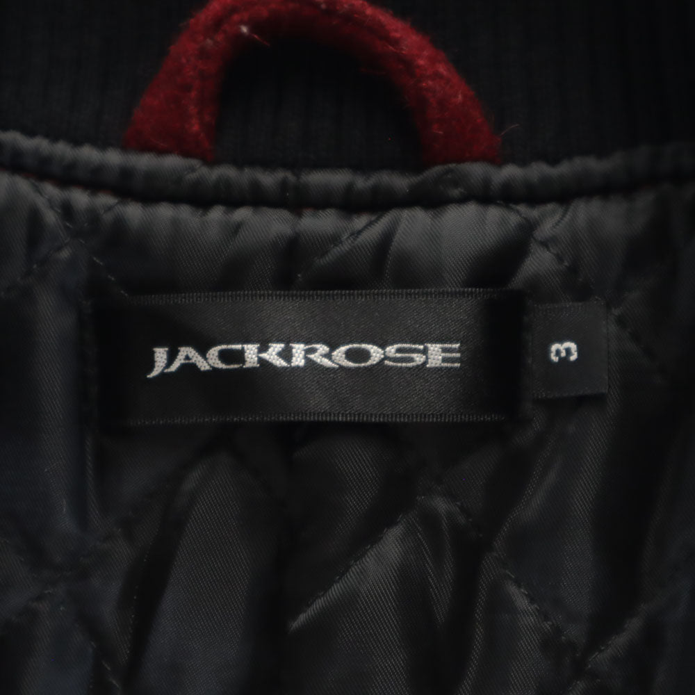 JACKROSE ジャックローズ ウールブレンド 長袖 ジャケット 3 ワインレッド 袖レザー メンズ