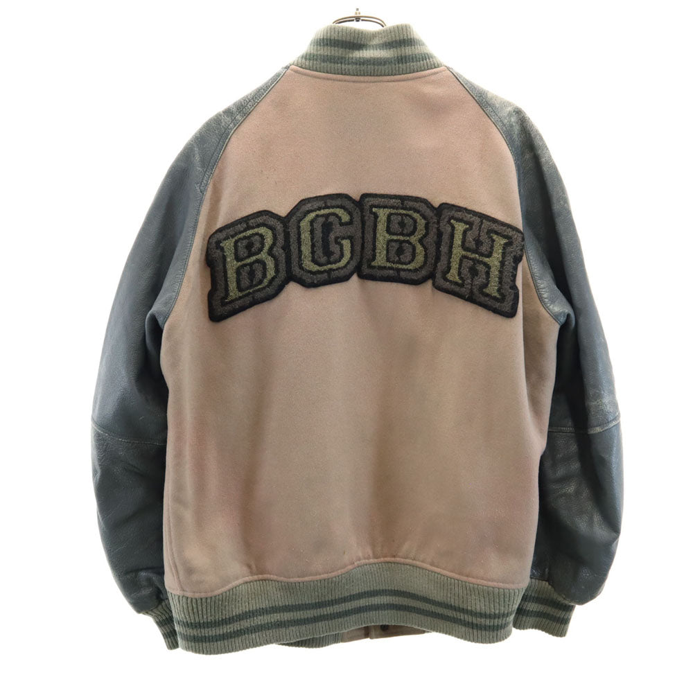 ブートレグブース ウールブレンド 長袖 スタジャン L ピンク系 袖レザー メンズ