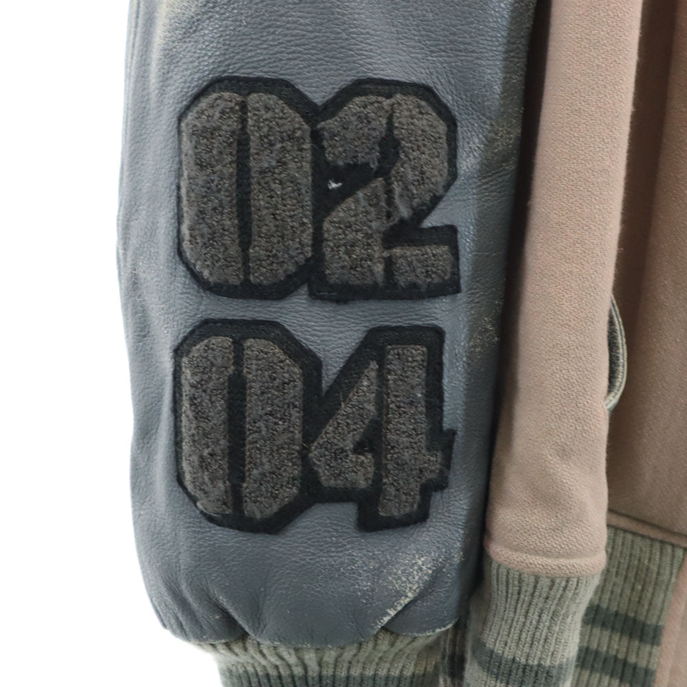 ブートレグブース ウールブレンド 長袖 スタジャン L ピンク系 袖レザー メンズ