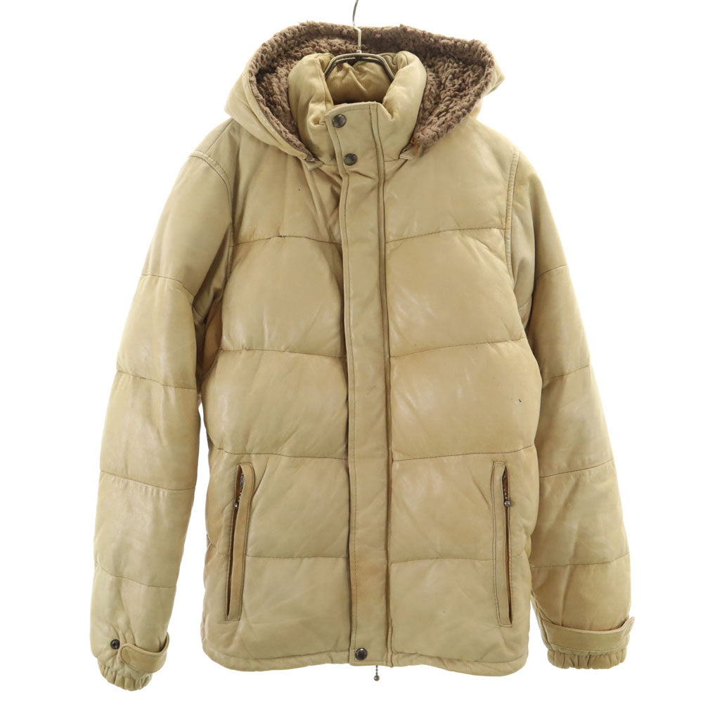 glamb グラム レザー ダウンジャケット 3 ベージュ メンズ