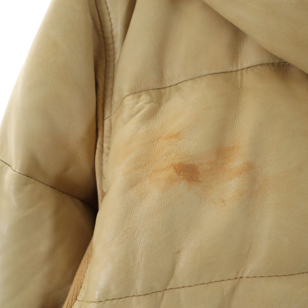 glamb グラム レザー ダウンジャケット 3 ベージュ メンズ