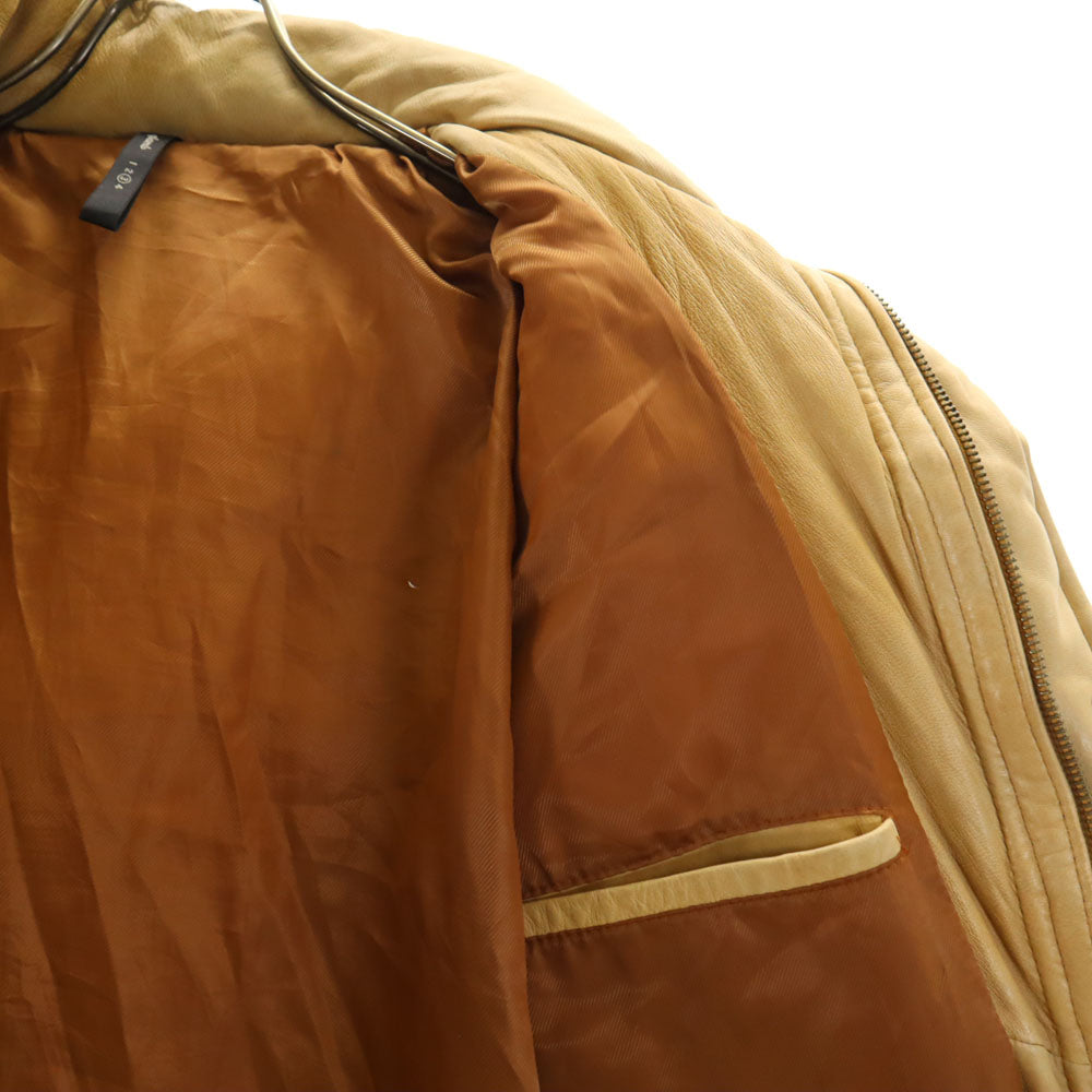 glamb グラム レザー ダウンジャケット 3 ベージュ メンズ