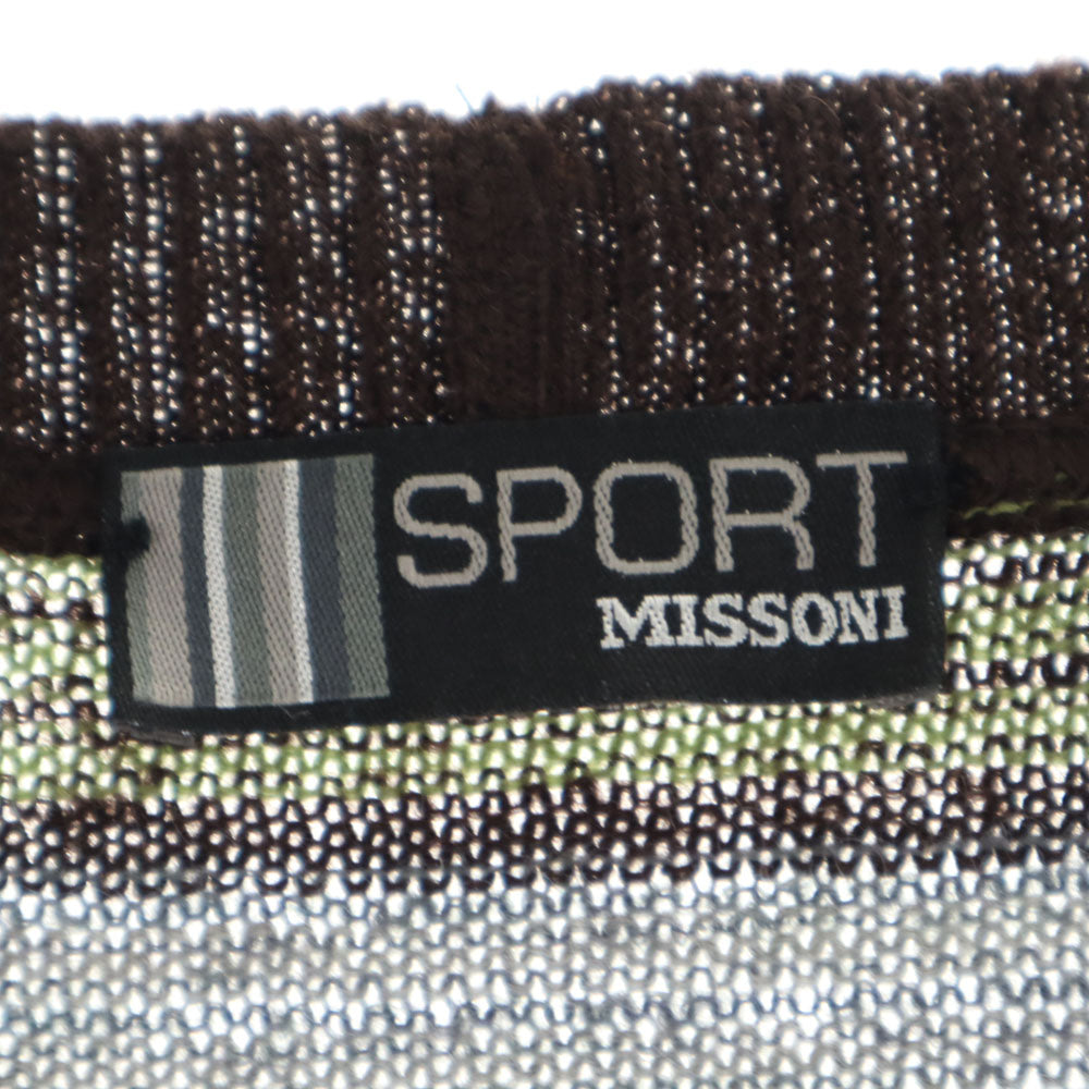 MISSONI SPORT ミッソーニスポーツ イタリア製 ボーダー柄 長袖 セーター 50 ブラウン 他 ニット メンズ