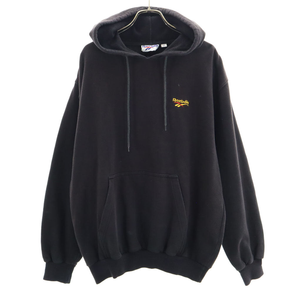 Reebok リーボック 90s オールド バックロゴ 長袖 スウェットパーカー 2 ブラック 裏起毛 メンズ