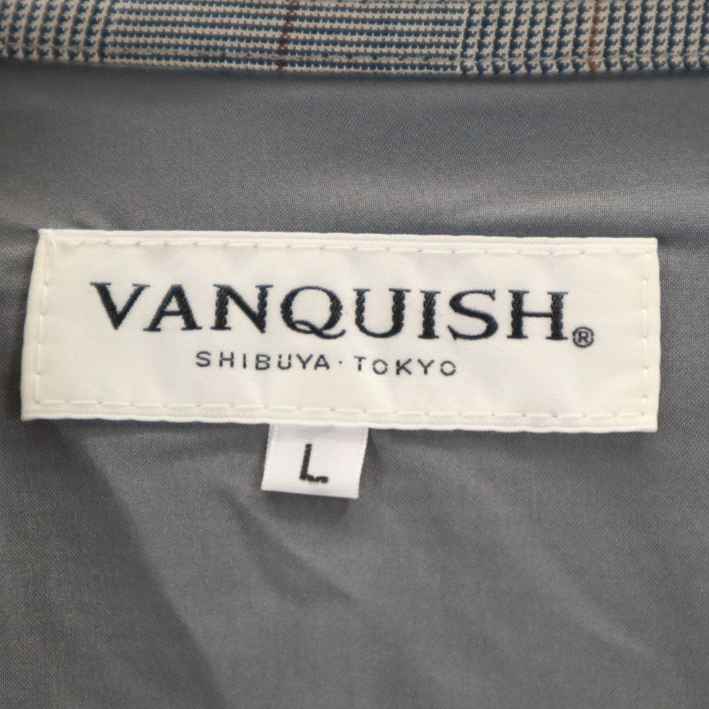 未使用 VANQUISH ヴァンキッシュ チェック柄 グレンチェックルーズシルエット ジャケット L グレー メンズ