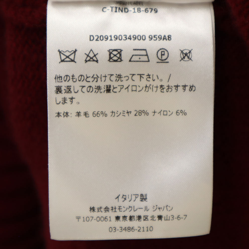 MONCLER モンクレール イタリア製 ウールブレンド 長袖 セーター Xl レッド MAGLIONE TRICOT GIROCOLLO メンズ