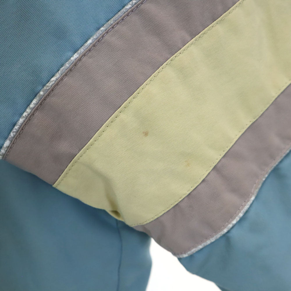 adidas アディダス 80s オールド デサント製 トレフォイルロゴ ナイロンジャケット M ライトブルー 裏ボア フーディー メンズ