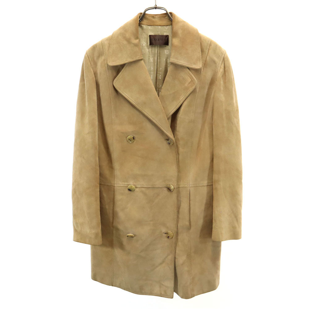 LOEWE ロエベ スペイン製 スエード レザーコート 40 ベージュ レディース