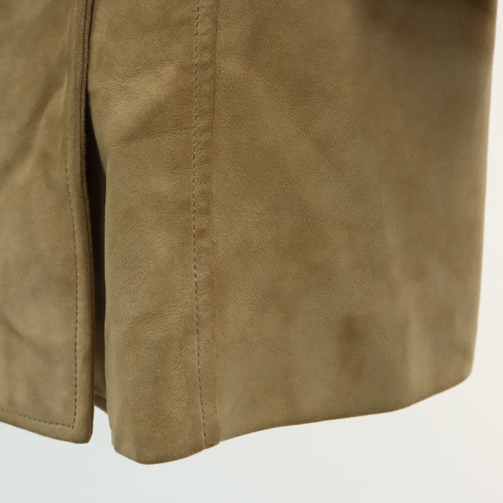 LOEWE ロエベ スペイン製 スエード レザーコート 40 ベージュ レディース