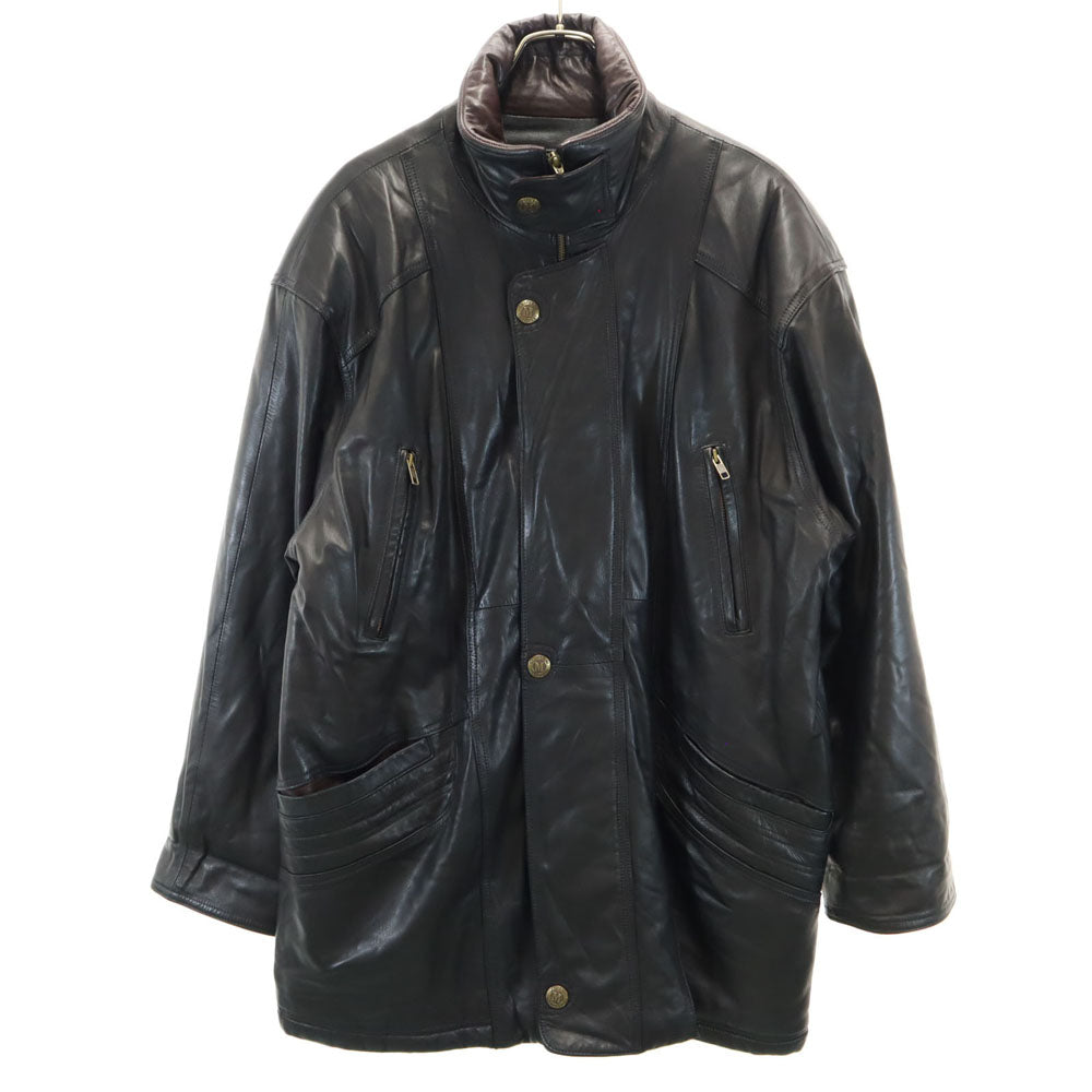 Mayjas's スペイン製 レザーコート 50 ブラック メンズ