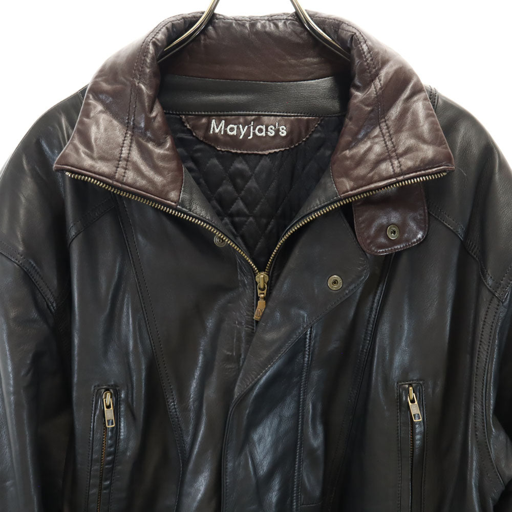 Mayjas's スペイン製 レザーコート 50 ブラック メンズ