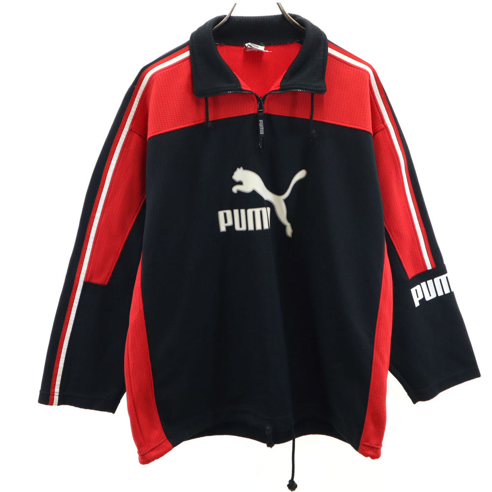 PUMA プーマ 90s 日本製 オールド ヒットユニオン ハーフジップ トラックジャケット ブラック 他 プルオーバー ジャージ メンズ
