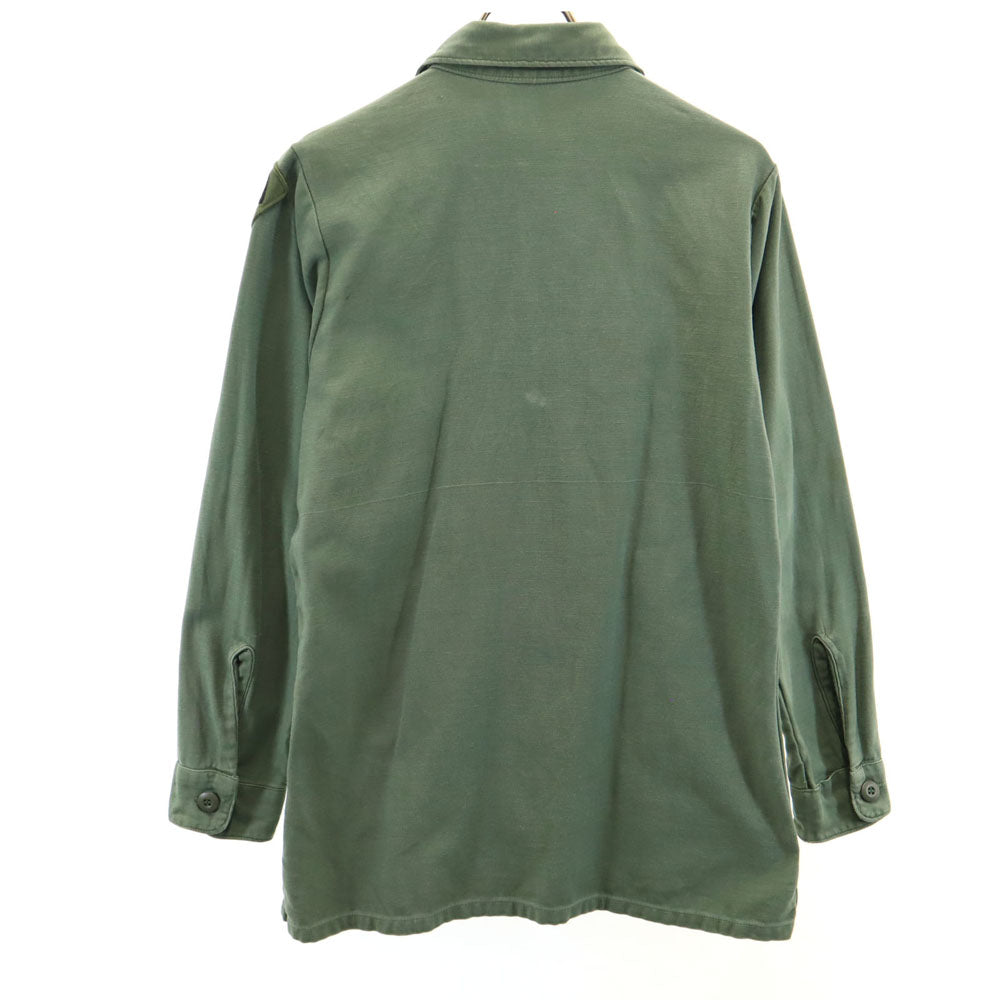US ARMY アメリカ軍 60s ヴィンテージ サテン DSA BDU 長袖 ミリタリーシャツ 15 1/2x33 カーキ メンズ