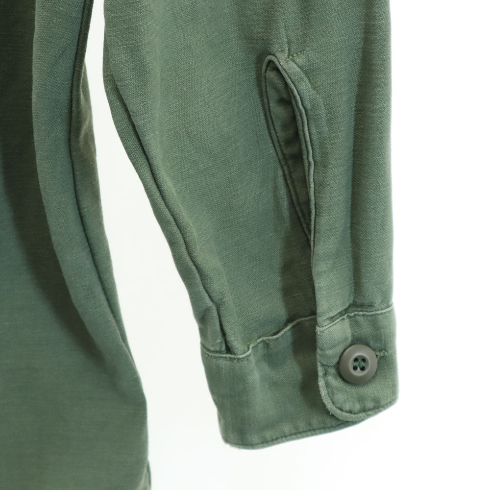 US ARMY アメリカ軍 60s ヴィンテージ サテン DSA BDU 長袖 ミリタリーシャツ 15 1/2x33 カーキ メンズ