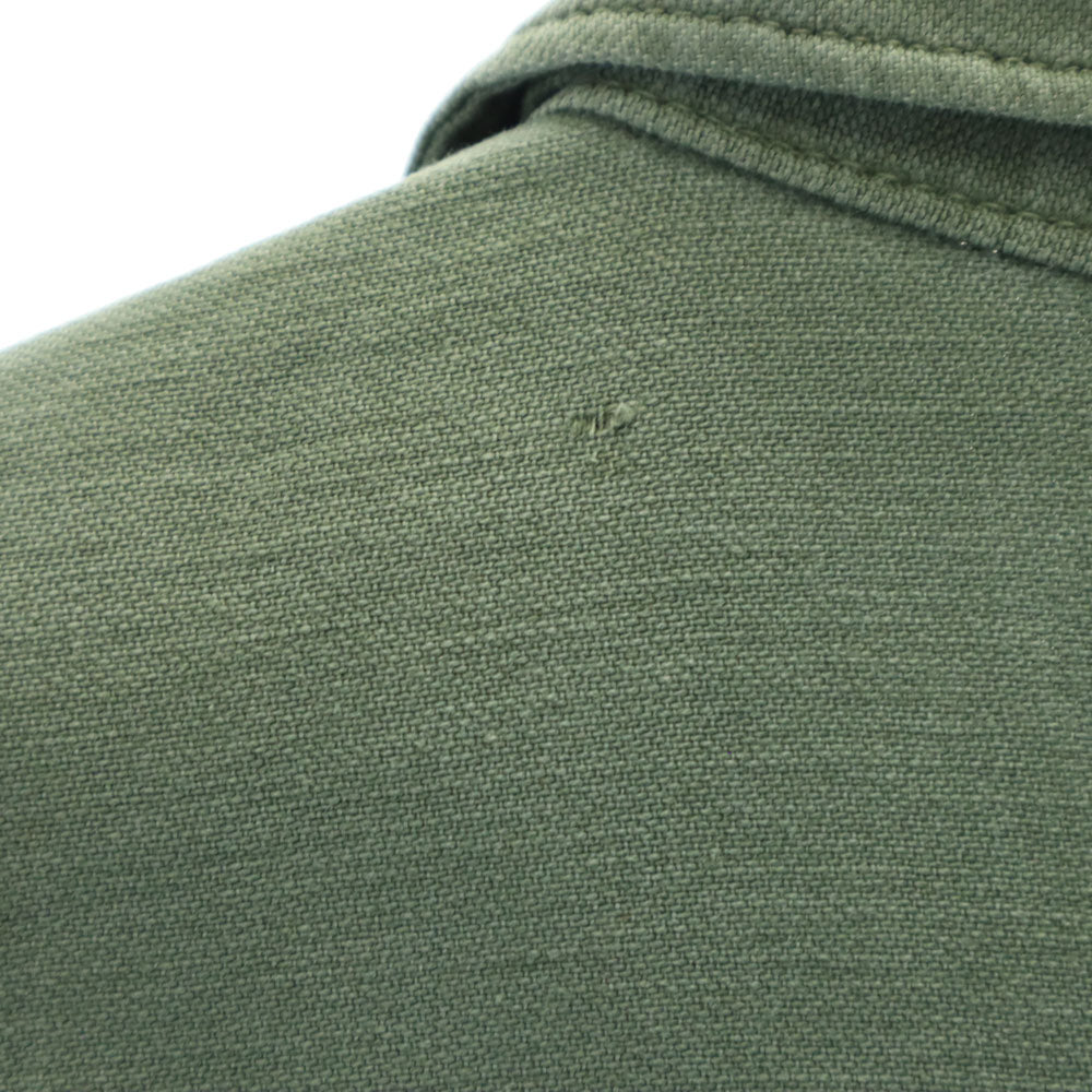 US ARMY アメリカ軍 60s ヴィンテージ サテン DSA BDU 長袖 ミリタリーシャツ 15 1/2x33 カーキ メンズ