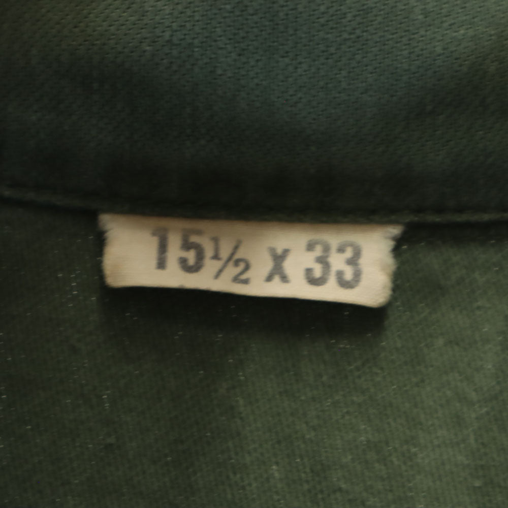US ARMY アメリカ軍 60s ヴィンテージ サテン DSA BDU 長袖 ミリタリーシャツ 15 1/2x33 カーキ メンズ