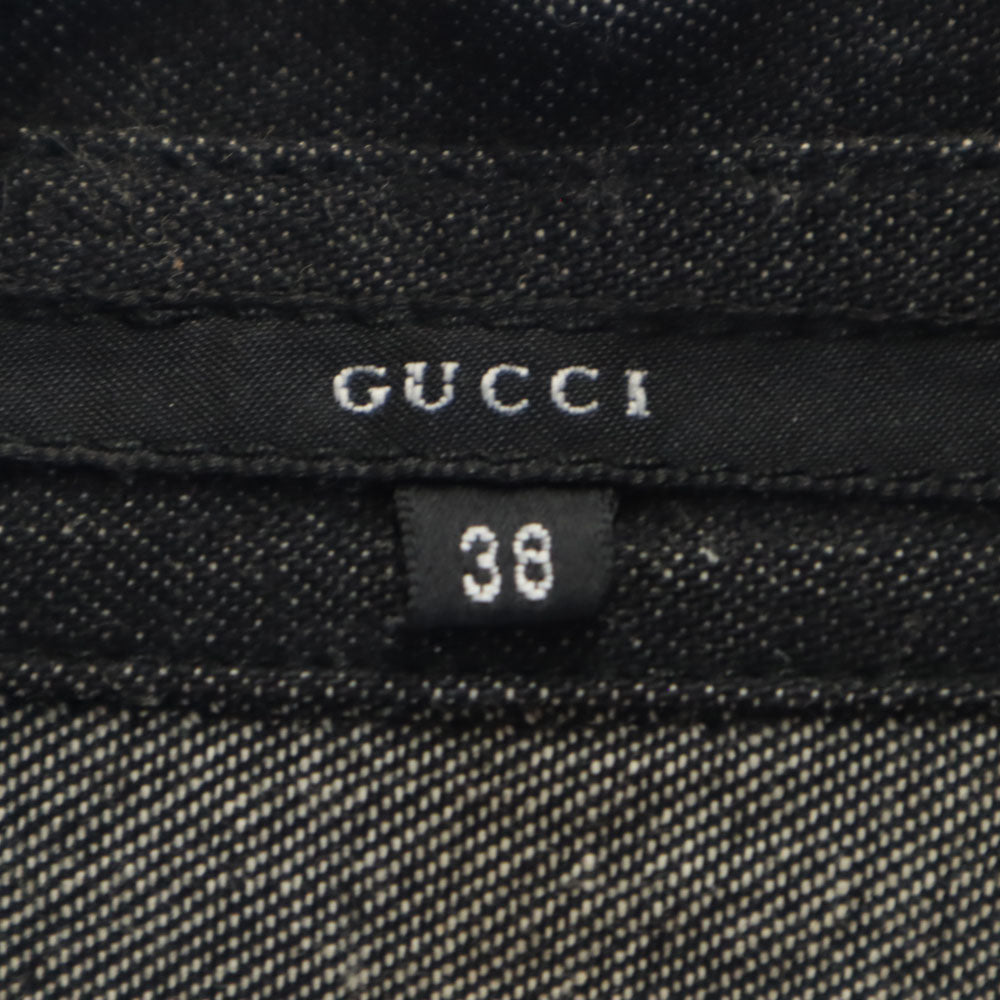 GUCCI グッチ イタリア製 デニムジャケット 38 ブラック レディース