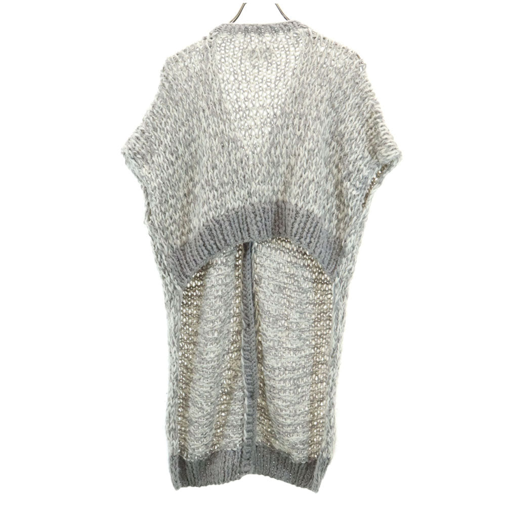 MM6 エムエムシックス アルパカブレンド 半袖 ニット カーディガン M グレー Martin Margiela メンズ