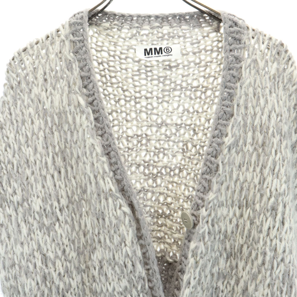 MM6 エムエムシックス アルパカブレンド 半袖 ニット カーディガン M グレー Martin Margiela メンズ