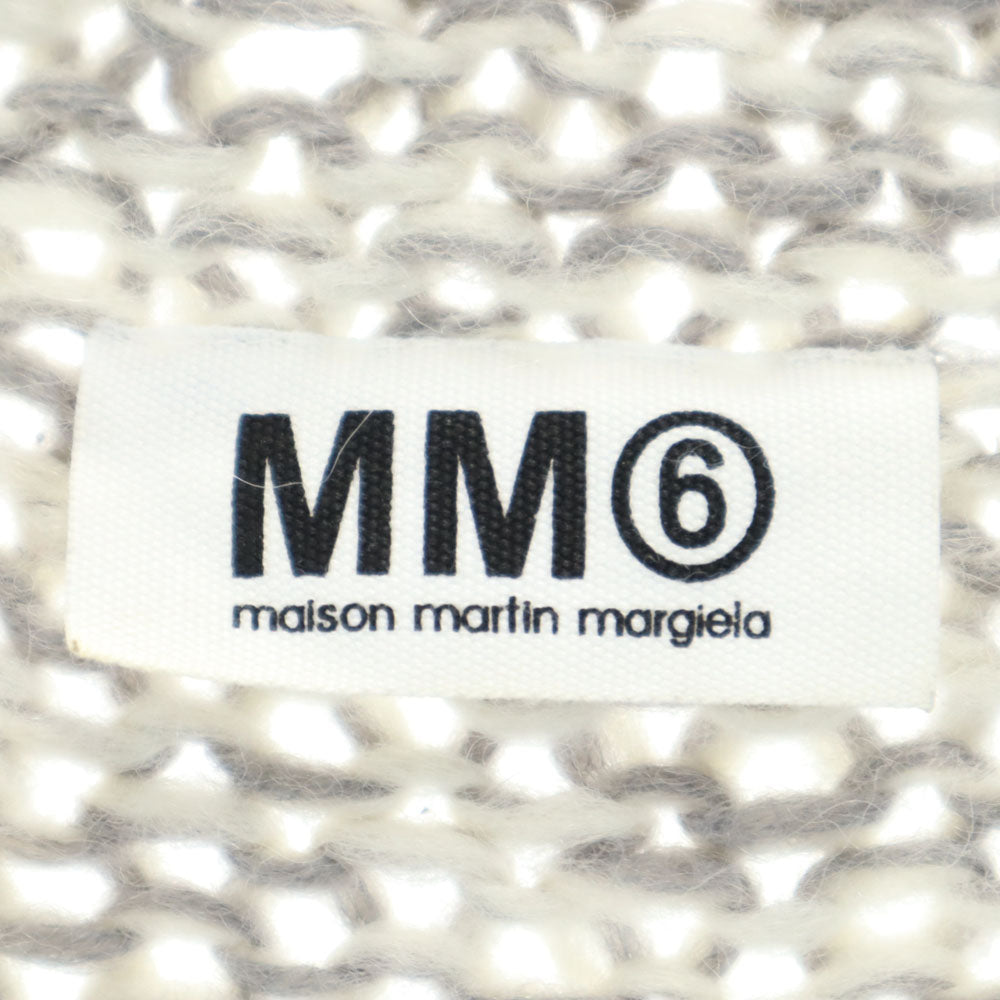 MM6 エムエムシックス アルパカブレンド 半袖 ニット カーディガン M グレー Martin Margiela メンズ