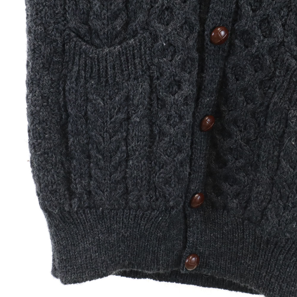 ジョンモロイ ウール100% ニット パーカー グレー John Molloy くるみボタン メンズ