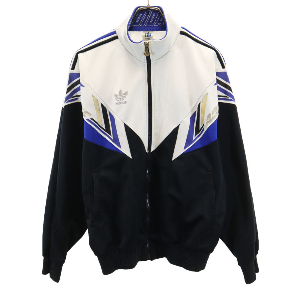 adidas アディダス 80s デサント製 ヴィンテージ トレフォイルロゴ トラックジャケット X0 ブラック メンズ