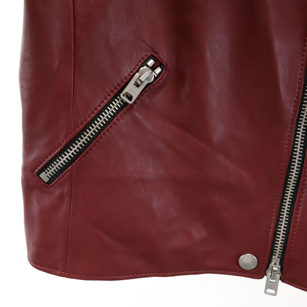 COACH コーチ F33830 ダブルライダースジャケット S レッド レザージャケット レディース