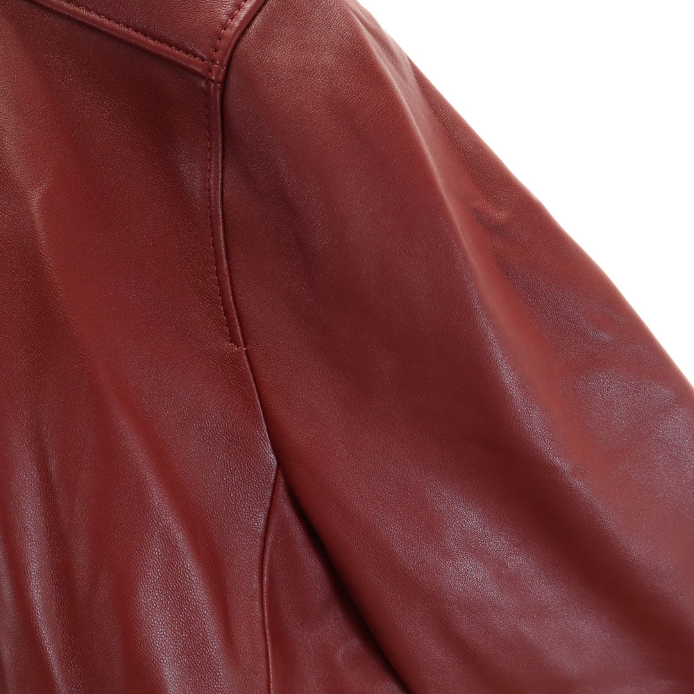 COACH コーチ F33830 ダブルライダースジャケット S レッド レザージャケット レディース