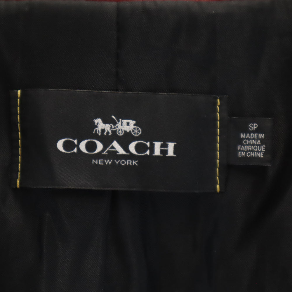 COACH コーチ F33830 ダブルライダースジャケット S レッド レザージャケット レディース