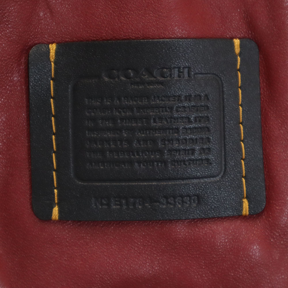 COACH コーチ F33830 ダブルライダースジャケット S レッド レザージャケット レディース