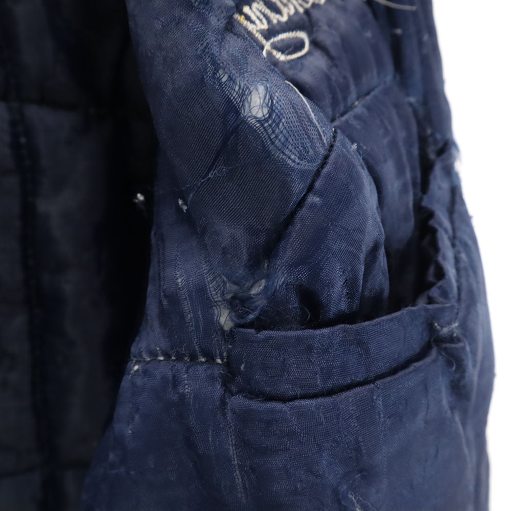 スーベニアジャケット 80s ヴィンテージ USS スーベニア ジャケット S ブラック コリアジャケット 中綿あり フード欠品 刺繍 メンズ