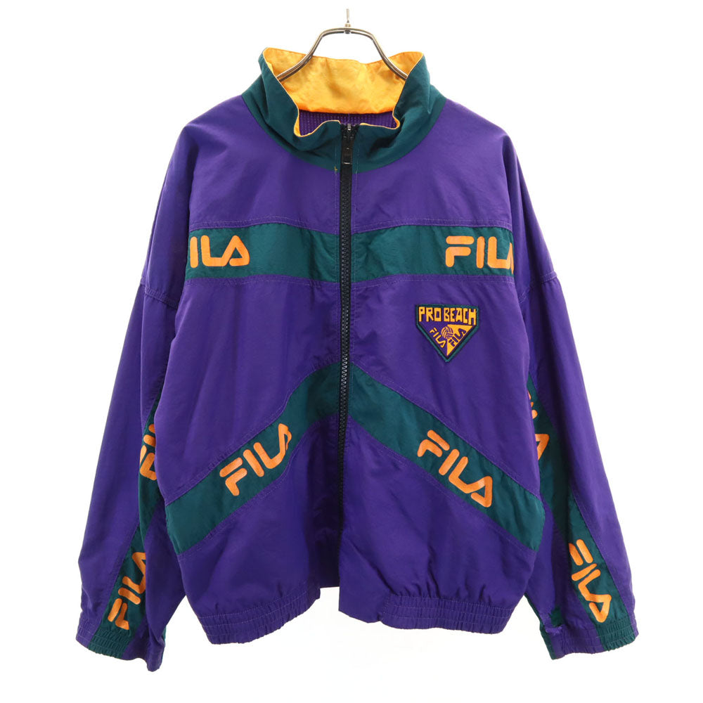 FILA フィラ 90s オールド USA製 ナイロンジャケット M パープル 裏メッシュ メンズ