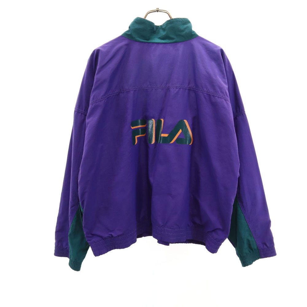 フィラ 90s オールド USA製 ナイロンジャケット M パープル FILA 裏メッシュ メンズ
