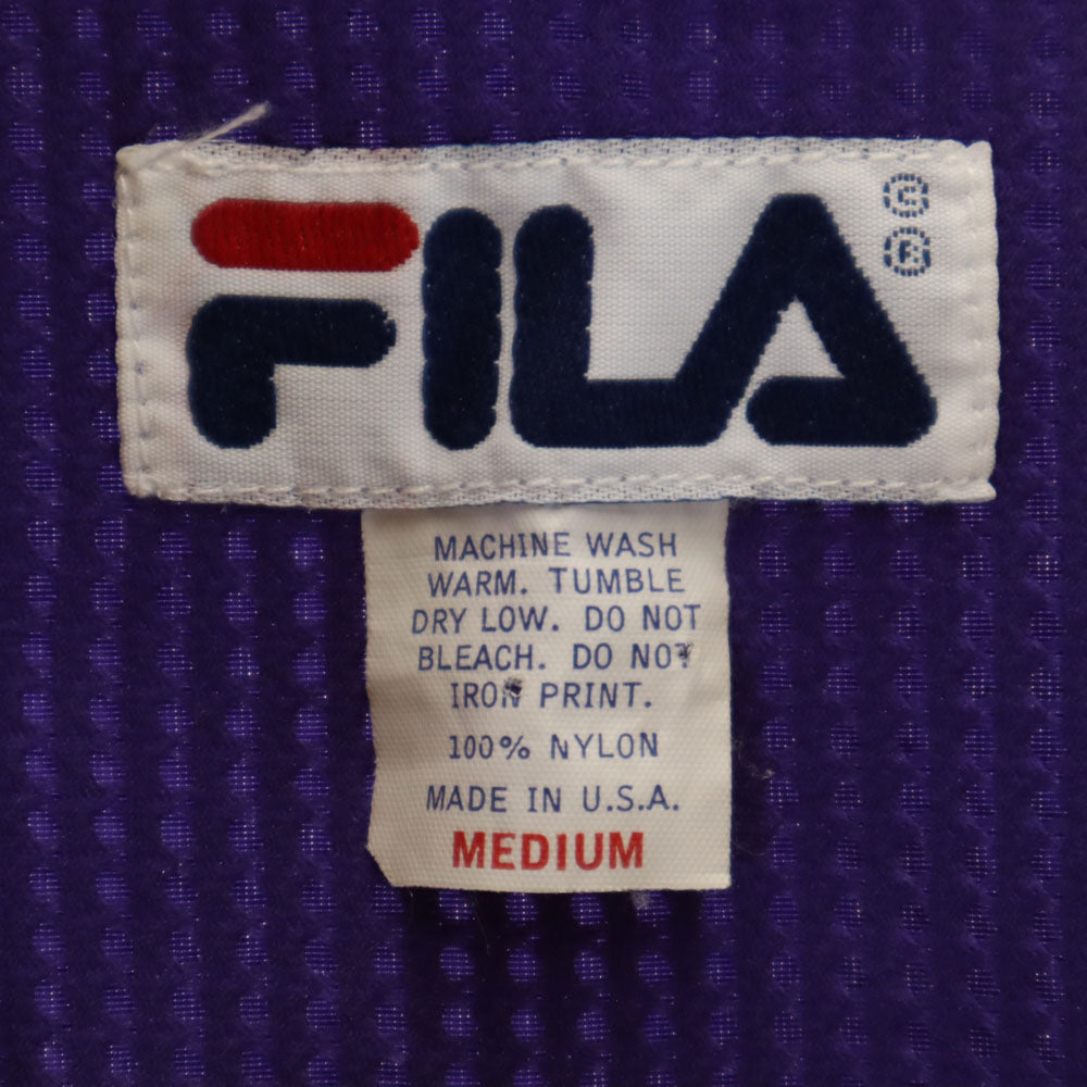 FILA フィラ 90s オールド USA製 ナイロンジャケット M パープル 裏メッシュ メンズ