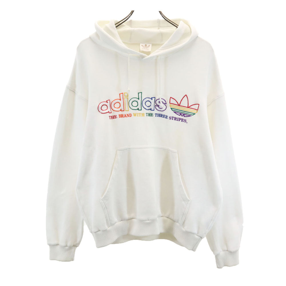 adidas アディダス 80s デサント製 ヴィンテージ トレフォイルロゴ 長袖 スウェットパーカー O ホワイト メンズ