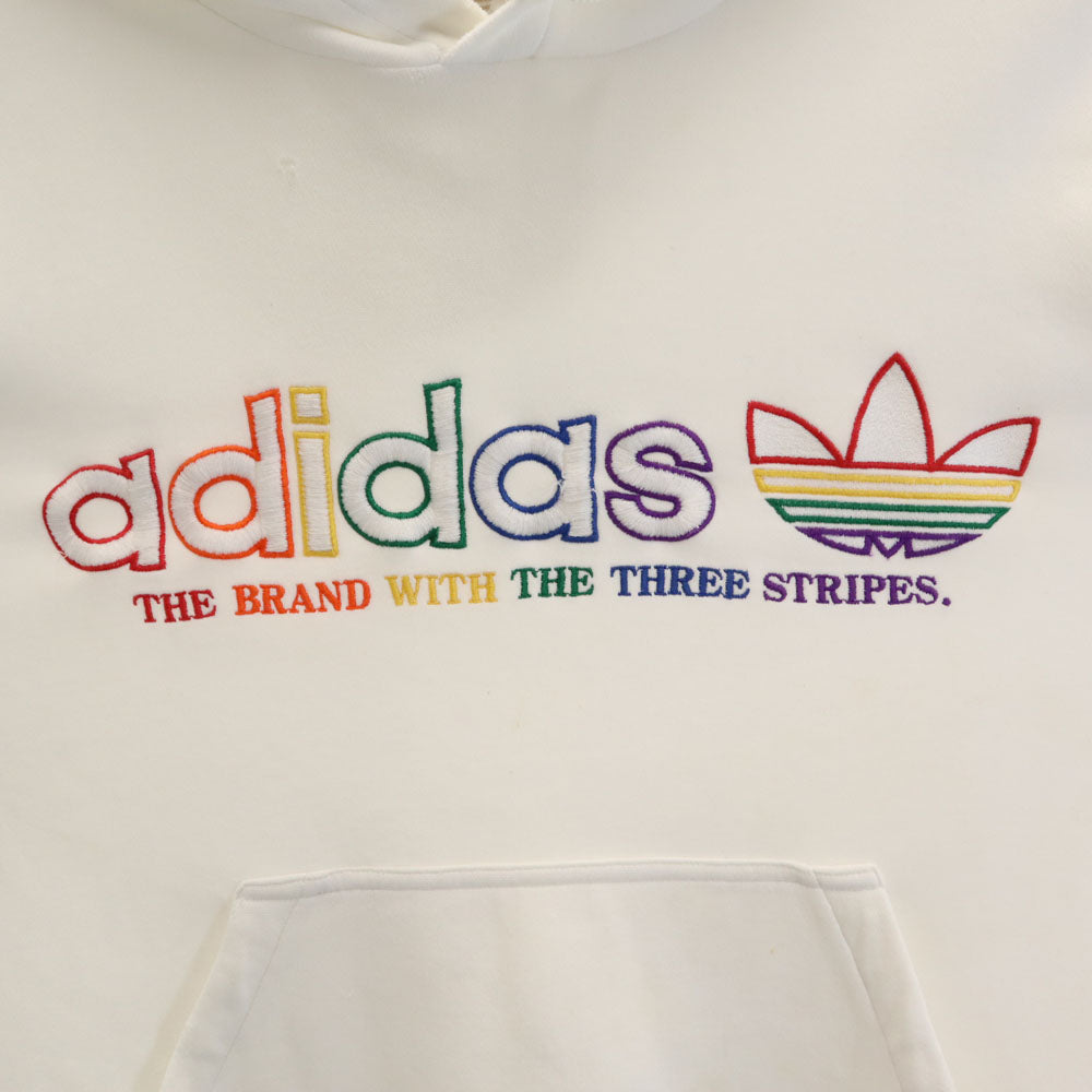 adidas アディダス 80s デサント製 ヴィンテージ トレフォイルロゴ 長袖 スウェットパーカー O ホワイト メンズ