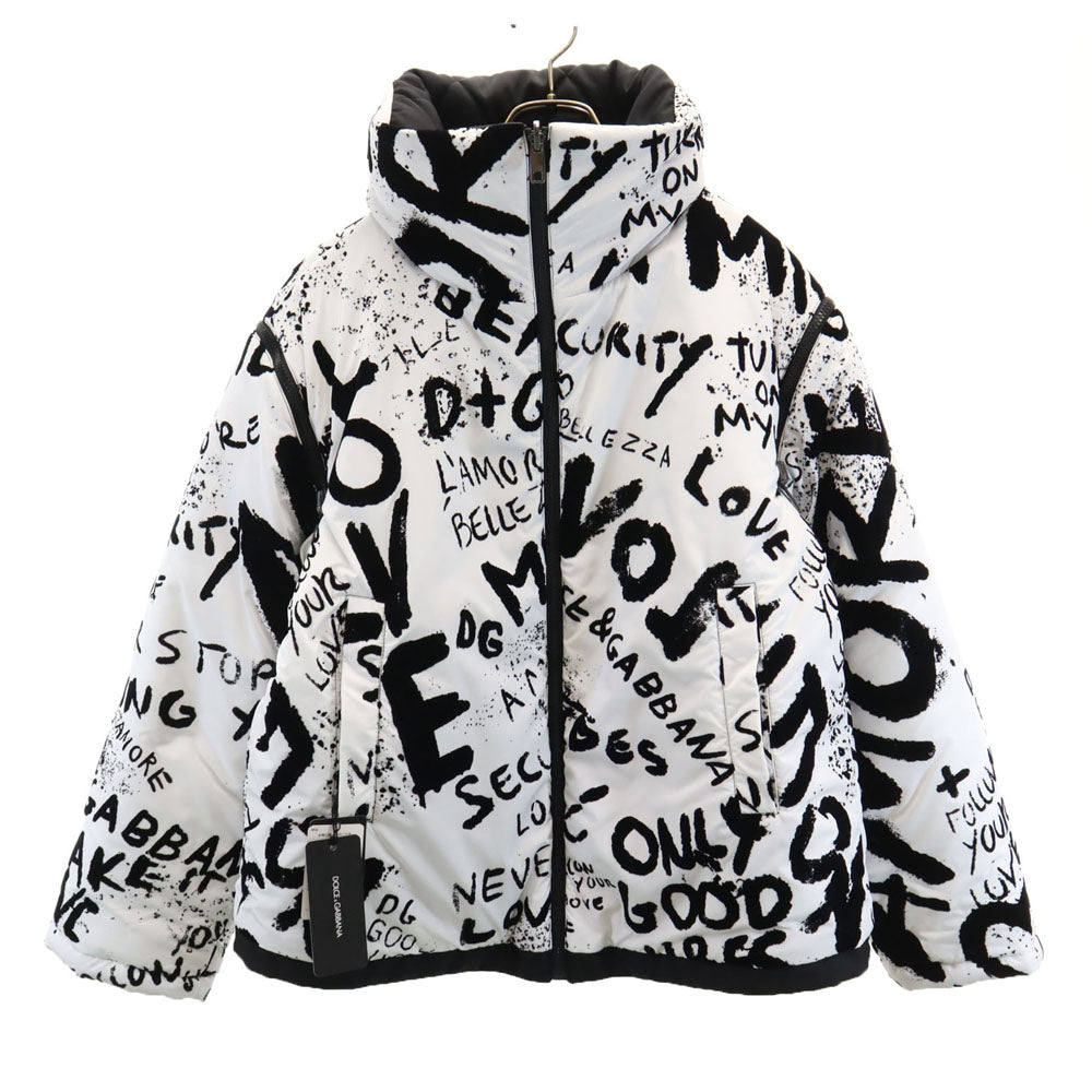 未使用 DOLCE&GABBANA ドルチェアンドガッバーナ イタリア製 リバーシブル パファー 中綿ジャケット 40 ホワイト レディース