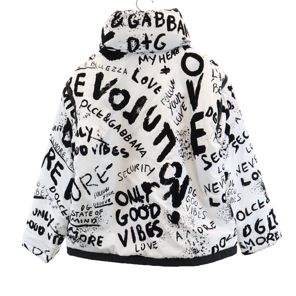 未使用 DOLCE&GABBANA ドルチェアンドガッバーナ イタリア製 リバーシブル パファー 中綿ジャケット 40 ホワイト レディース