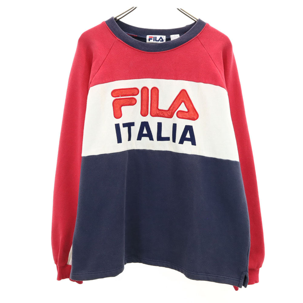 FILA フィラ 90s オールド 長袖 スウェット L ネイビー他 メンズ
