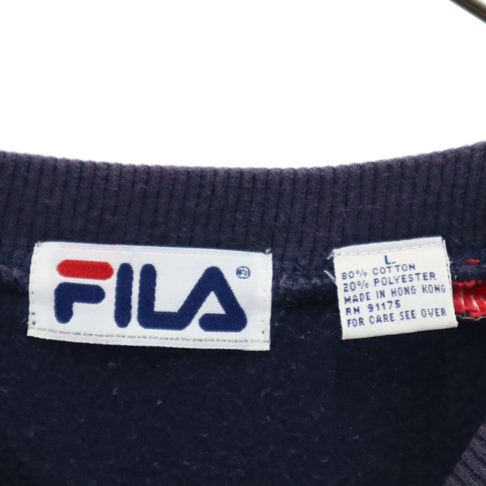 FILA フィラ 90s オールド 長袖 スウェット L ネイビー他 メンズ