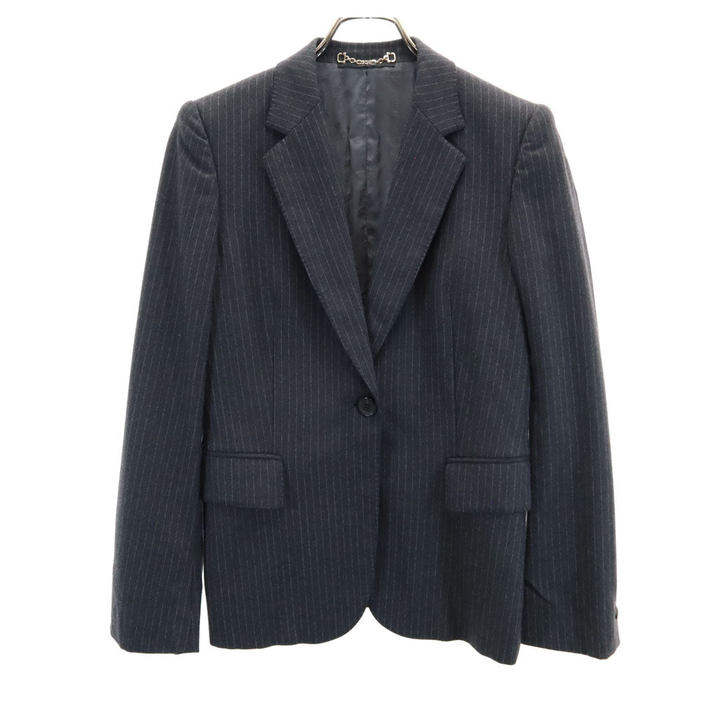 GUCCI グッチ イタリア製 ピンストライプ テーラードジャケット 40 チャコールグレー ブレザー レディース
