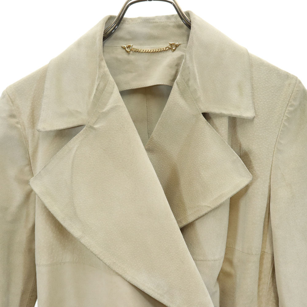 GUCCI グッチ イタリア製 レザージャケット 40 ベージュ レディース