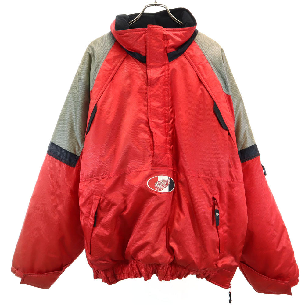 STARTER スターター 90s 韓国製 レッドウィングス オールド NHL ハーフジップ 中綿ジャケット L 赤 プルオーバー メンズ