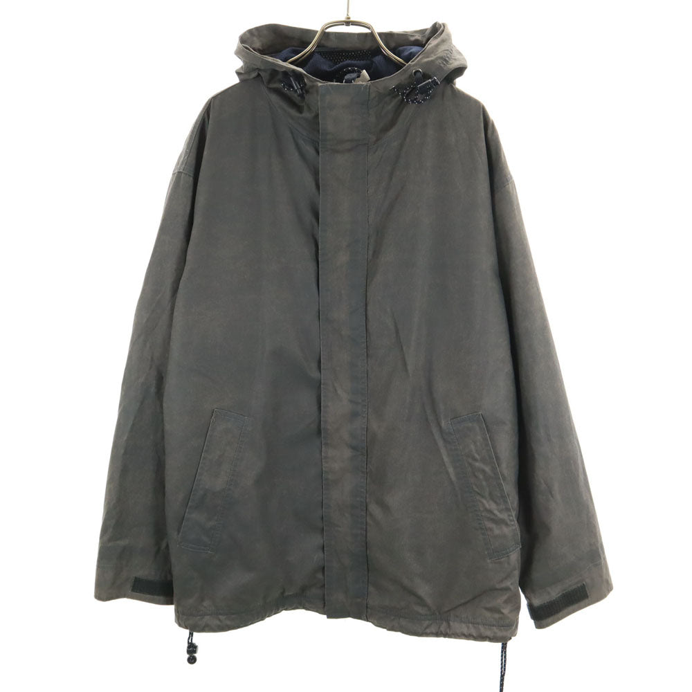 GAP ギャップ コーティング加工 フーデッド ジャケット S グレー メンズ